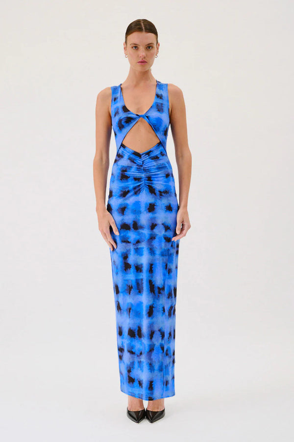 Elysian Collective Suboo Shibori Sleeveless Reversible Twist Front Maxi Dress