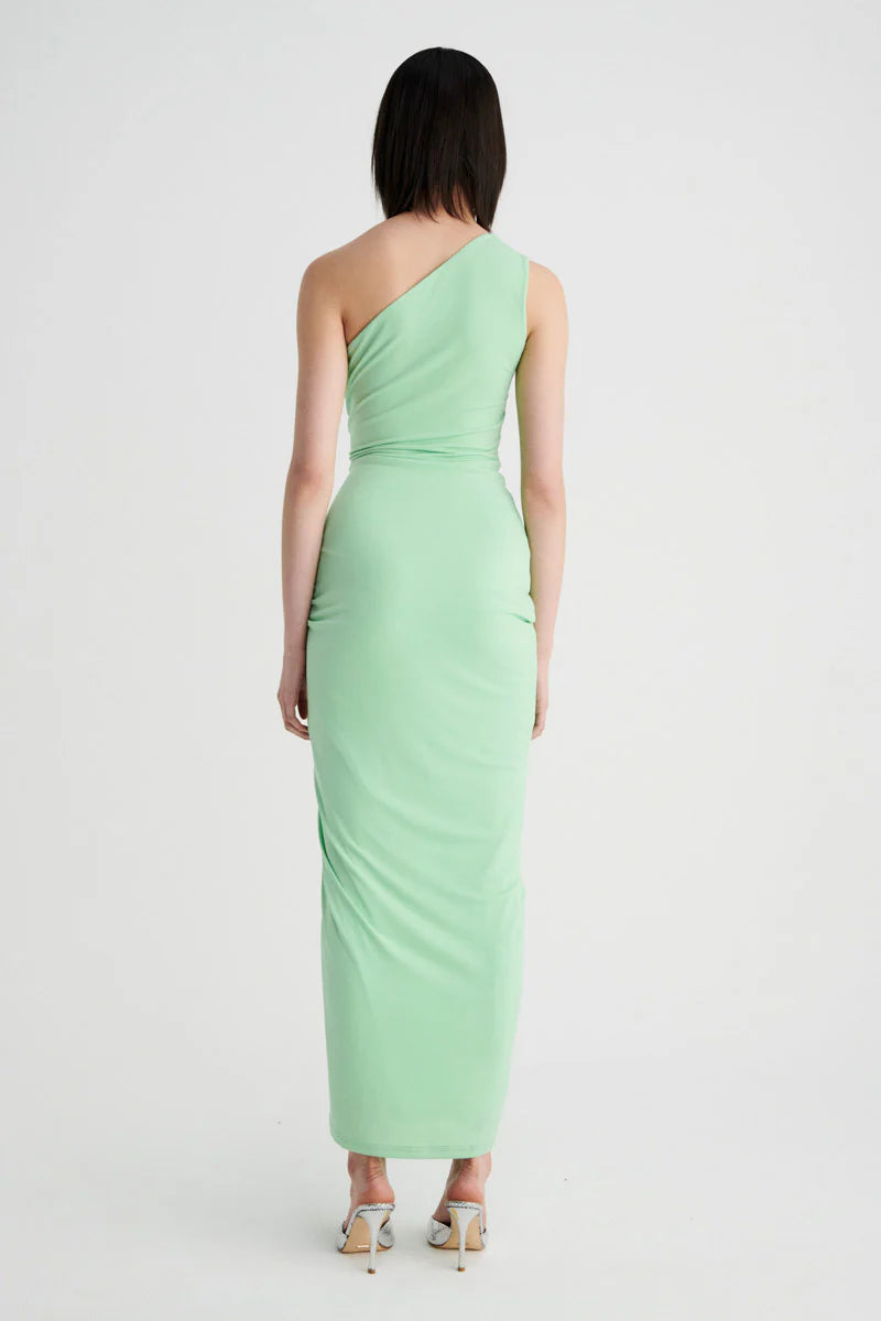 SUBOO - THETA ROUCHED MIDI DRESS (APPLE)