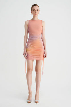 Elysian Collective Suboo Venus Mesh Rouched Mini Dress Ombre