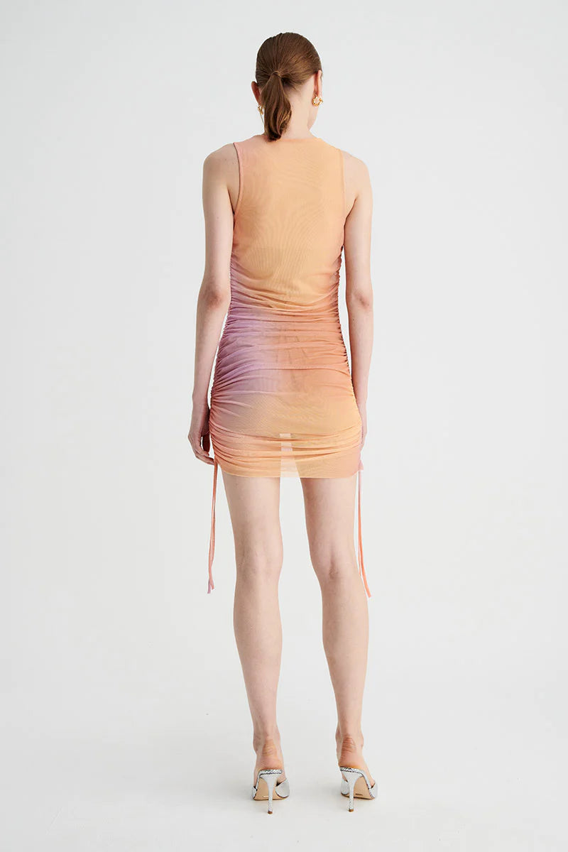 Elysian Collective Suboo Venus Mesh Rouched Mini Dress Ombre