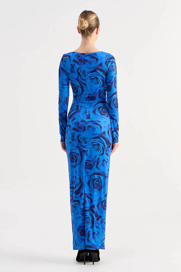 Elysian Collective Suboo Verona Long Sleeve Maxi Dress Blue Rose