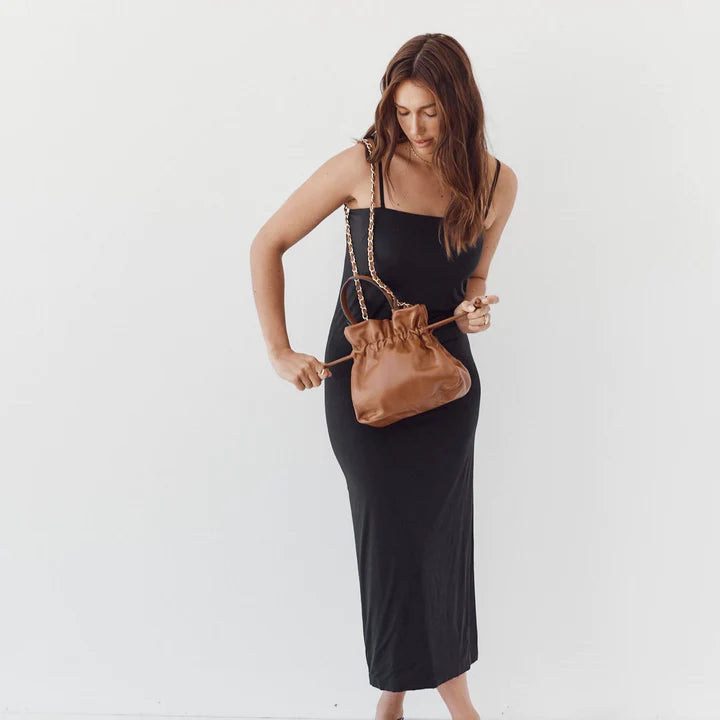 Elysian Collective Vestirsi Lucia Top Handle Pouch Tan