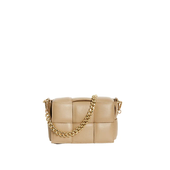 Elysian Collective Vestirsi Margot Leather Woven Bag Beige