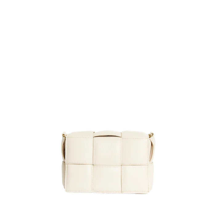 Elysian Collective Vestirsi Margot Leather Woven Bag Ivory