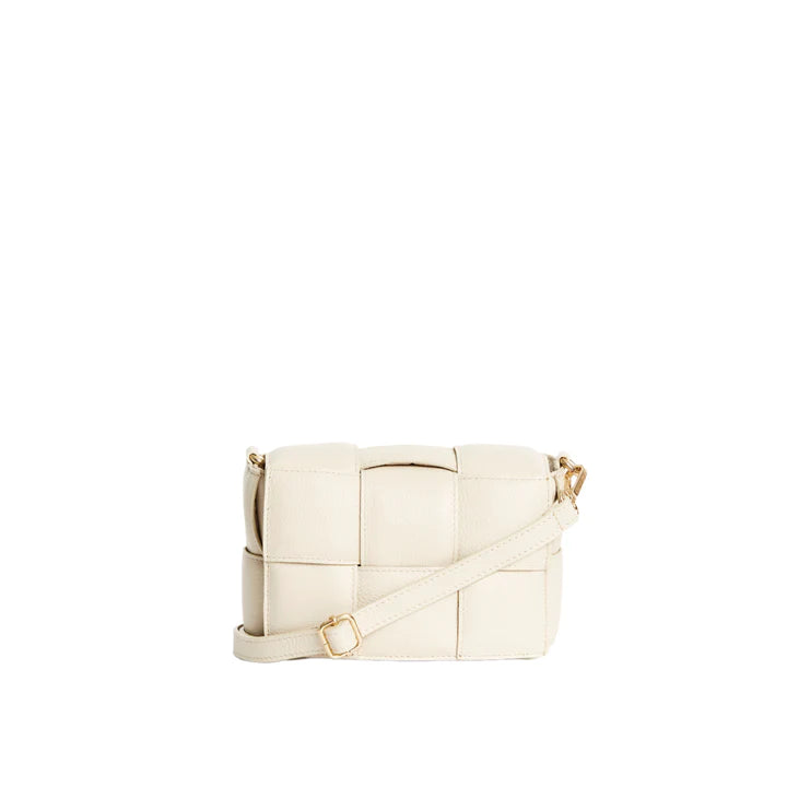 Elysian Collective Vestirsi Margot Leather Woven Bag Ivory