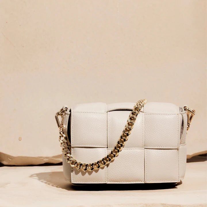 Elysian Collective Vestirsi Margot Leather Woven Bag Ivory