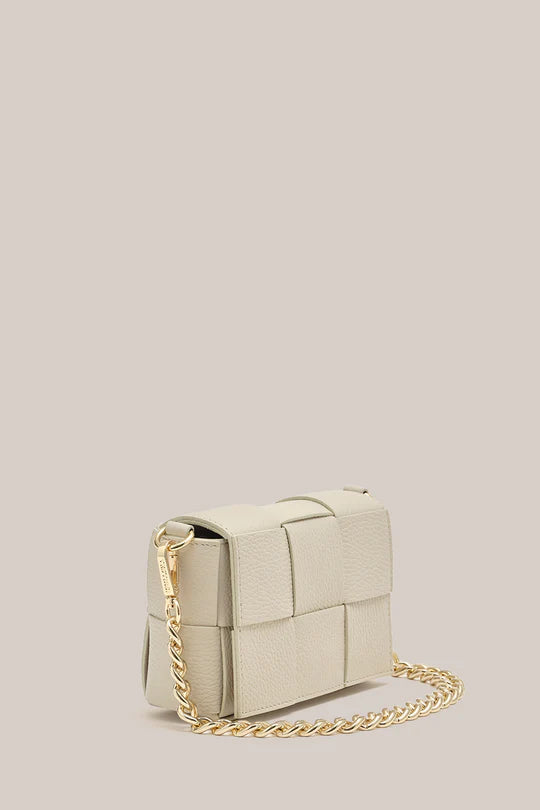 Elysian Collective Vestirsi Mini Margot Ivory Leather Woven Bag