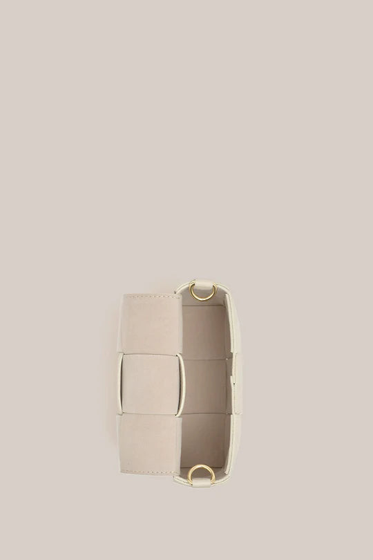 Elysian Collective Vestirsi Mini Margot Ivory Leather Woven Bag