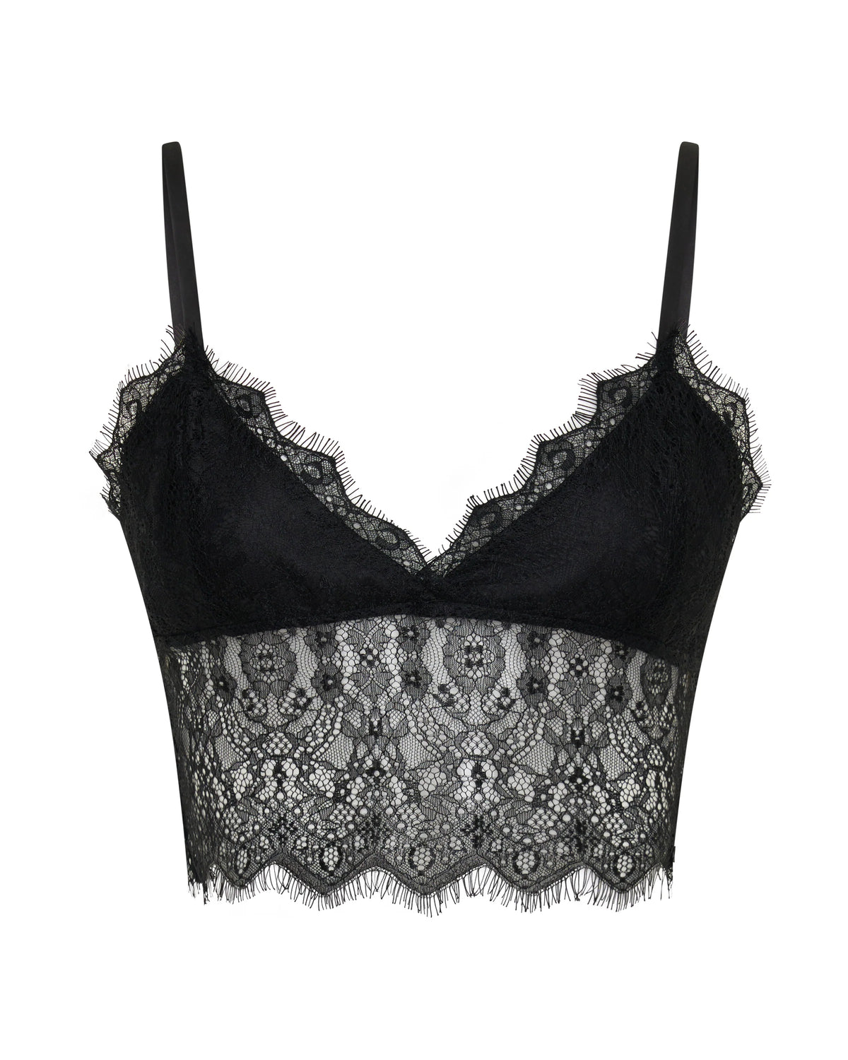 Elysian Collective Vintage Whisper Lace Bralette Top Black