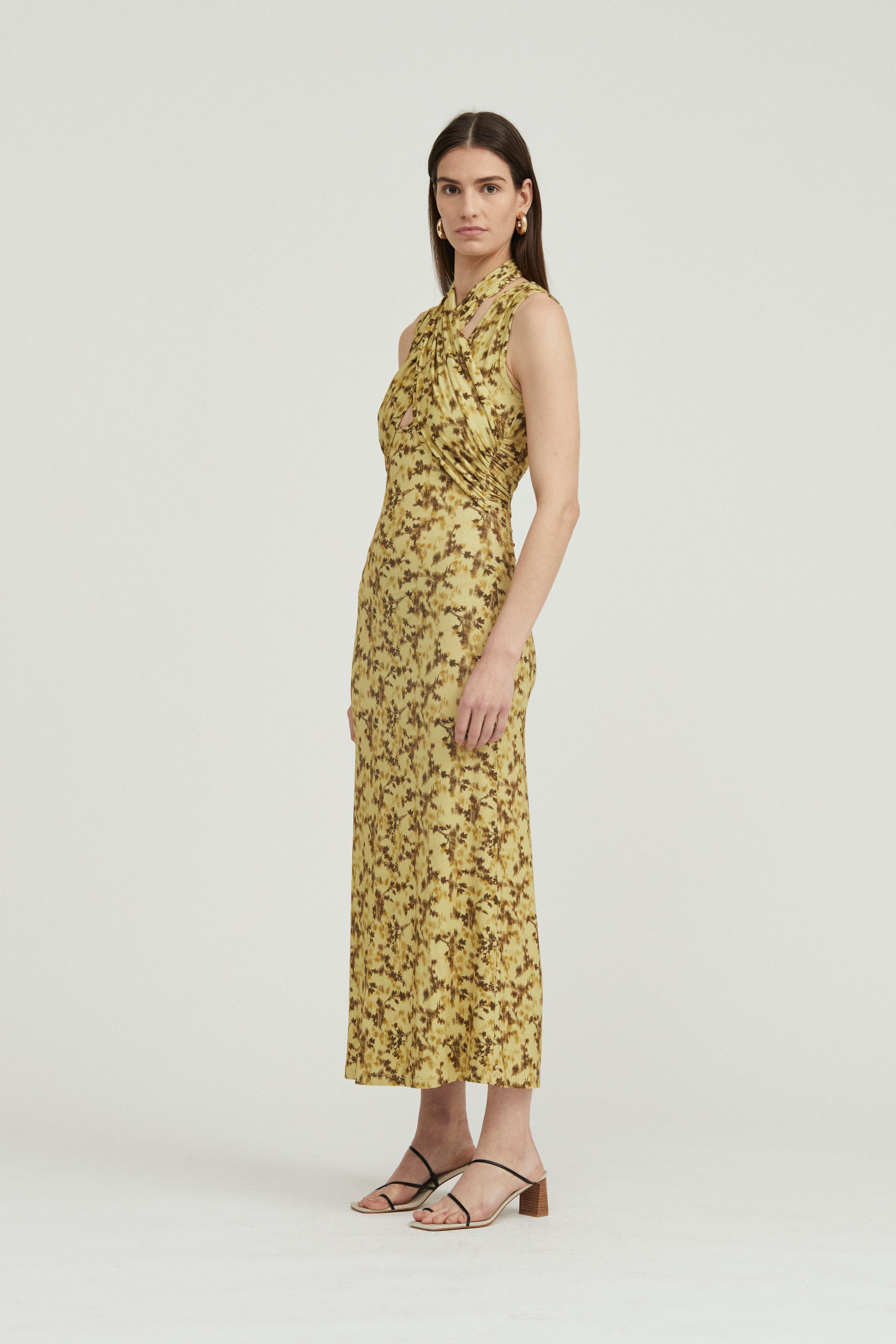 Elysian Collective Wisteria Wrap Neck Tank Dress