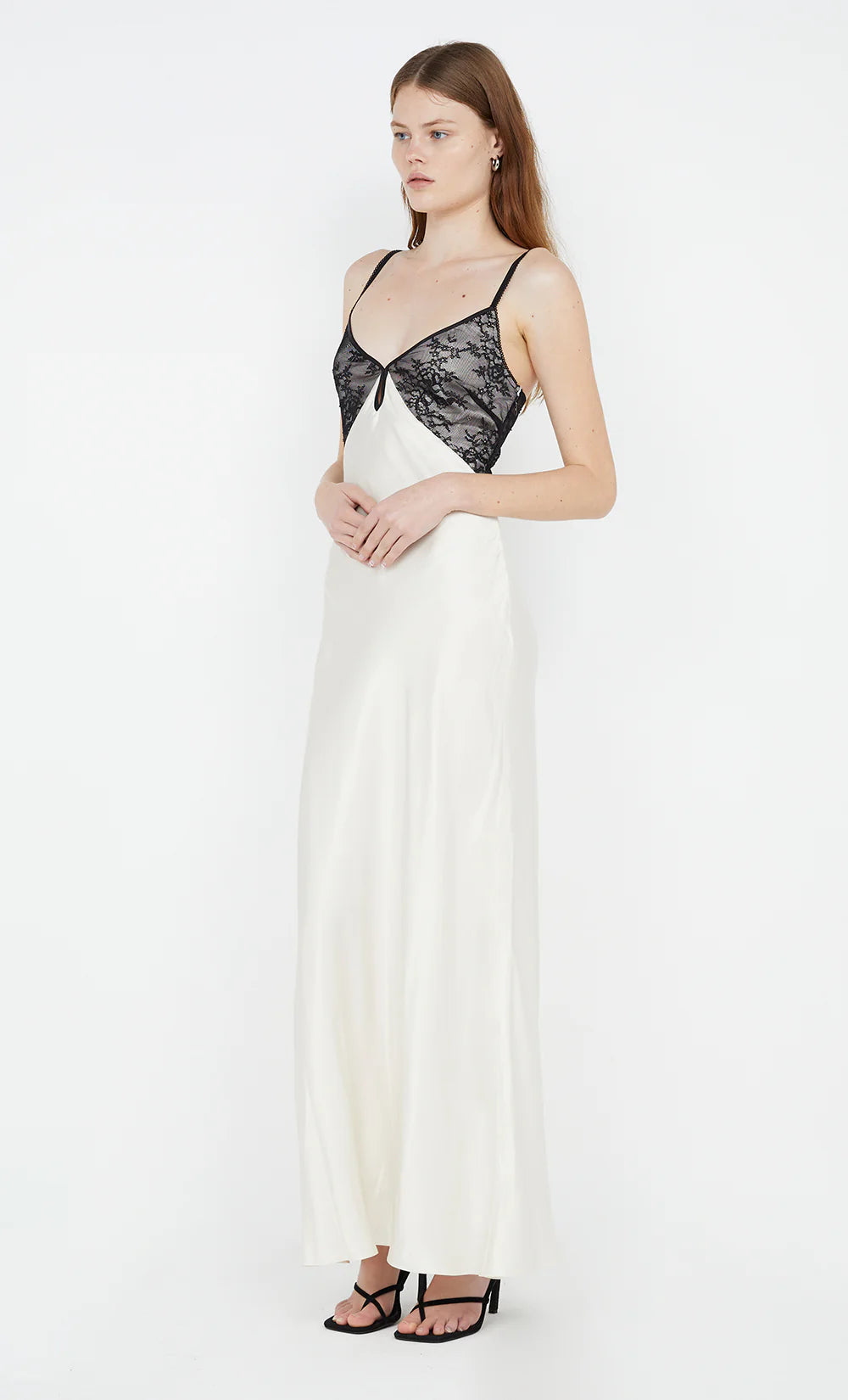 Elysian Collective Bec and Bridge Tereza Keyhole Dress Ivory / Black