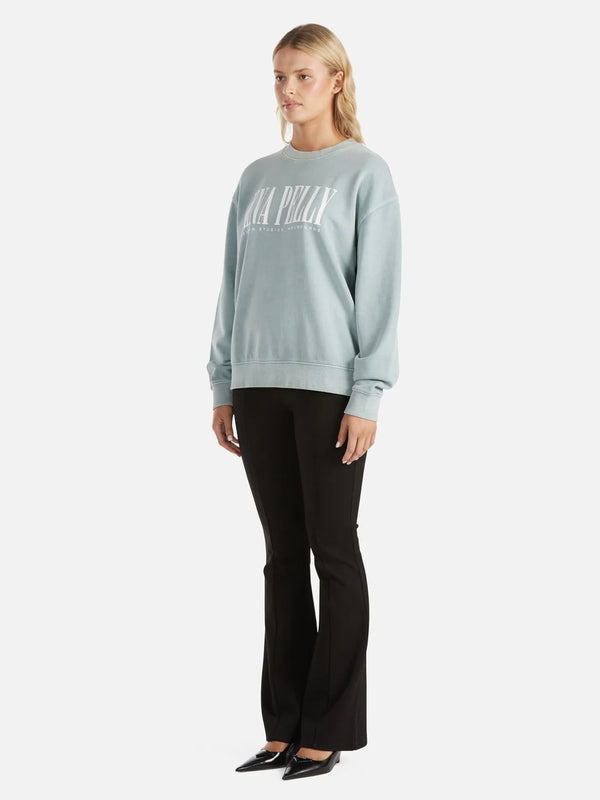 Elysian Collective Ena Pelly Lilly Oversized Sweater City Logo Seafoam Wash 