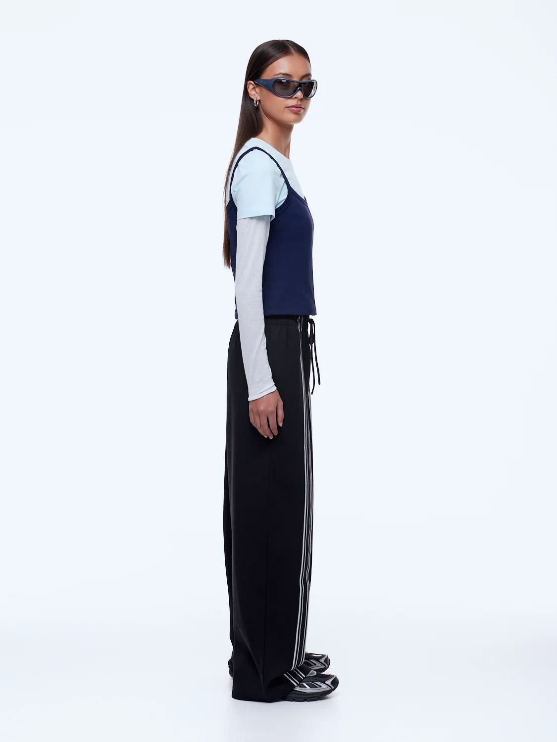 Elysian Collective Ena Pelly Charlie Relaxe Stripe Pant Black
