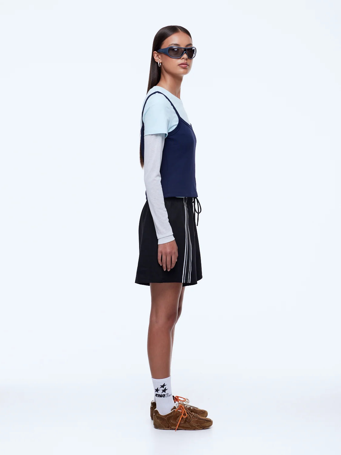 Elysian Collective Ena Pelly Charlie Stripe Short Black