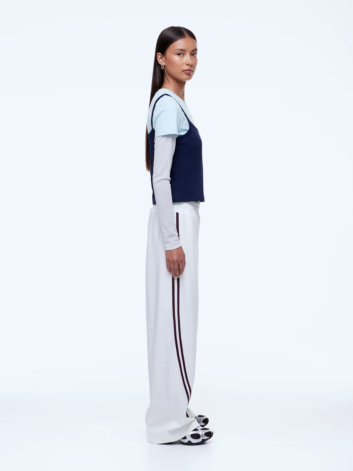 Elysian Collective Valentina Jersey Pant Cream Burgundy