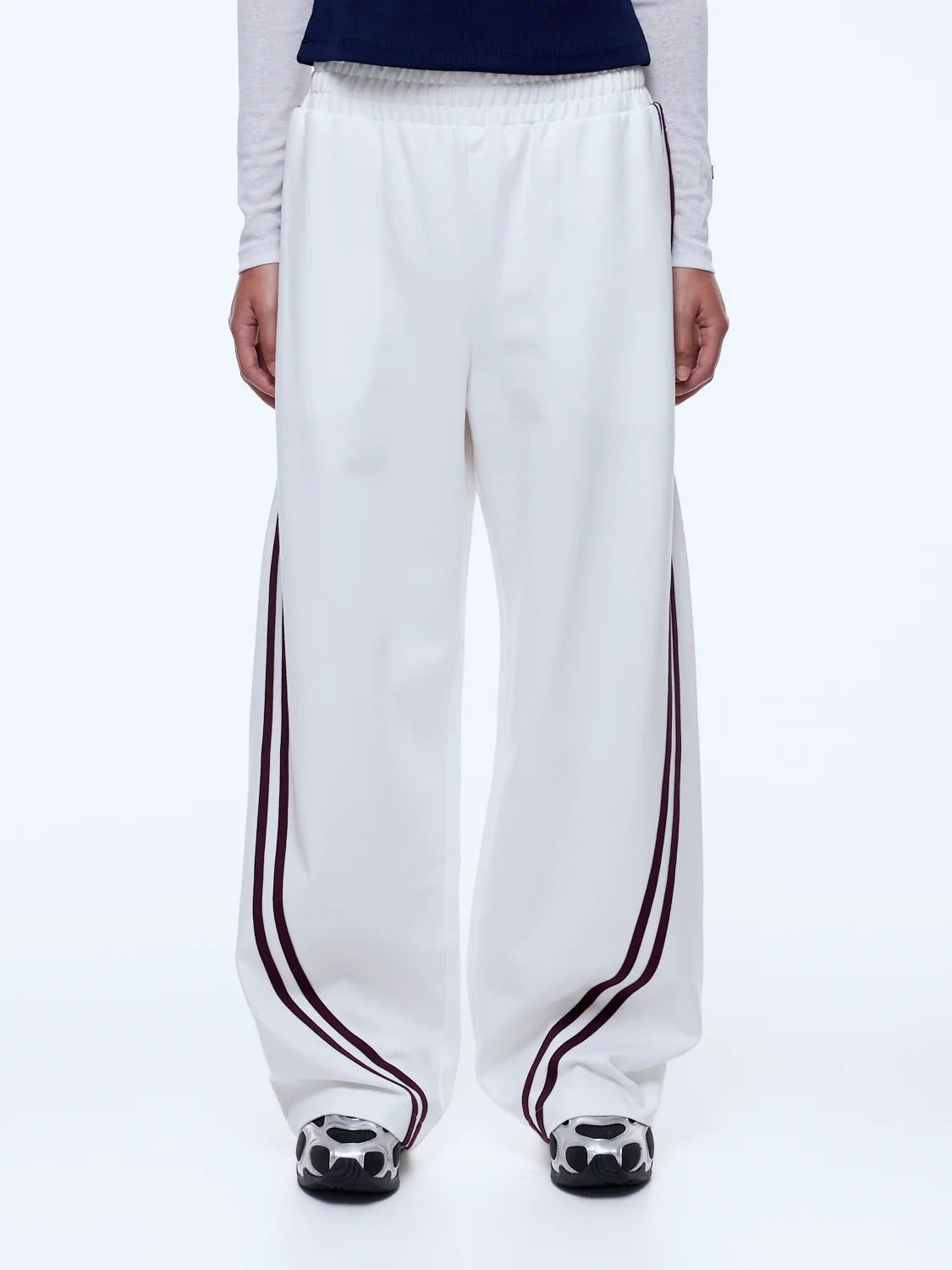 Elysian Collective Valentina Jersey Pant Cream Burgundy