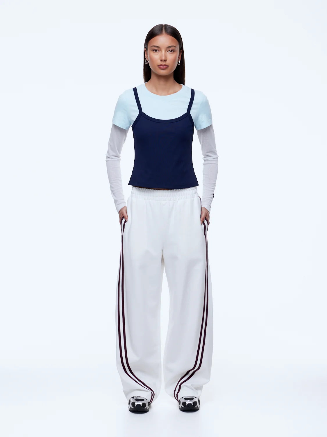 Elysian Collective Valentina Jersey Pant Cream Burgundy