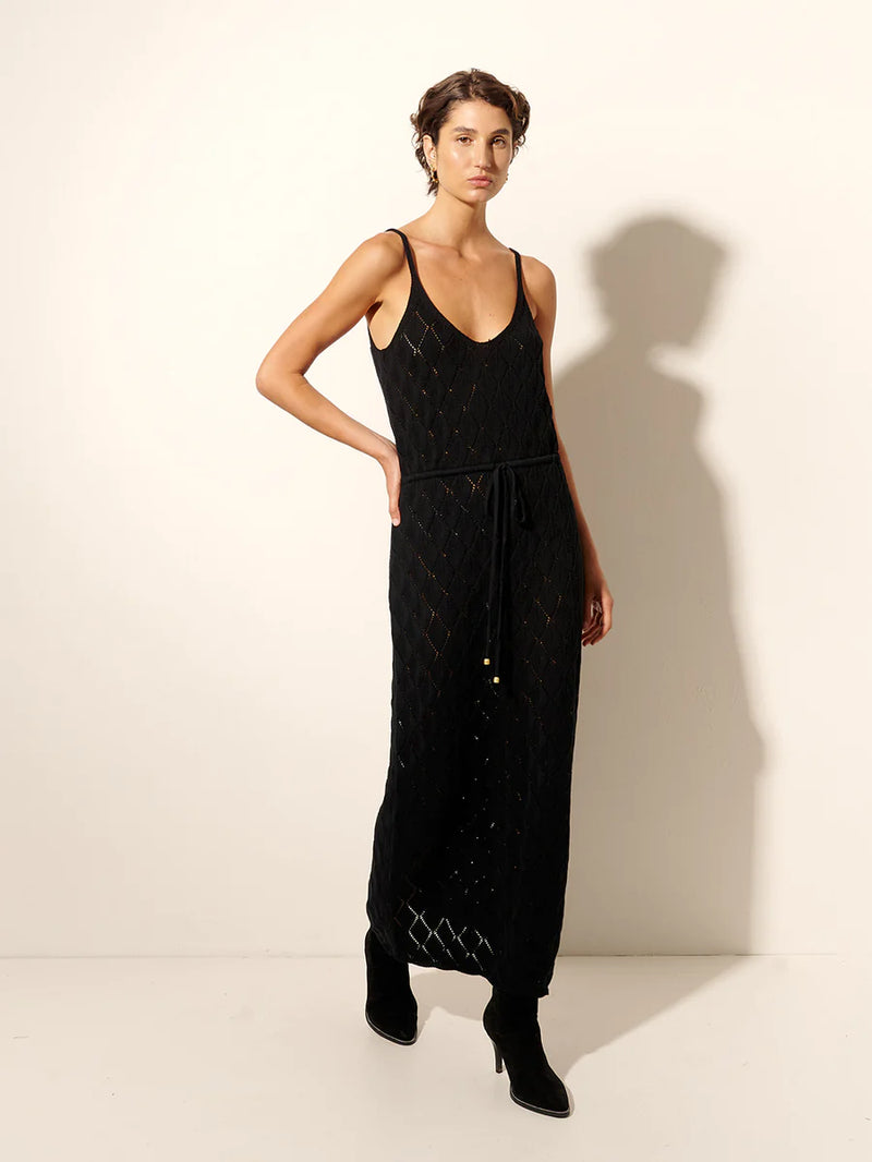  Elysian Collective - Kivari Claudia Strappy Knit Dress Black 