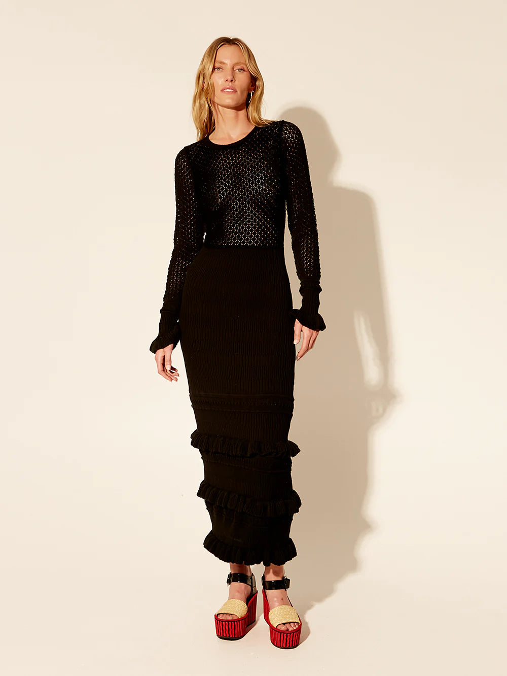 Elysian Collective Kivari Rafaela Knit Dress Black 