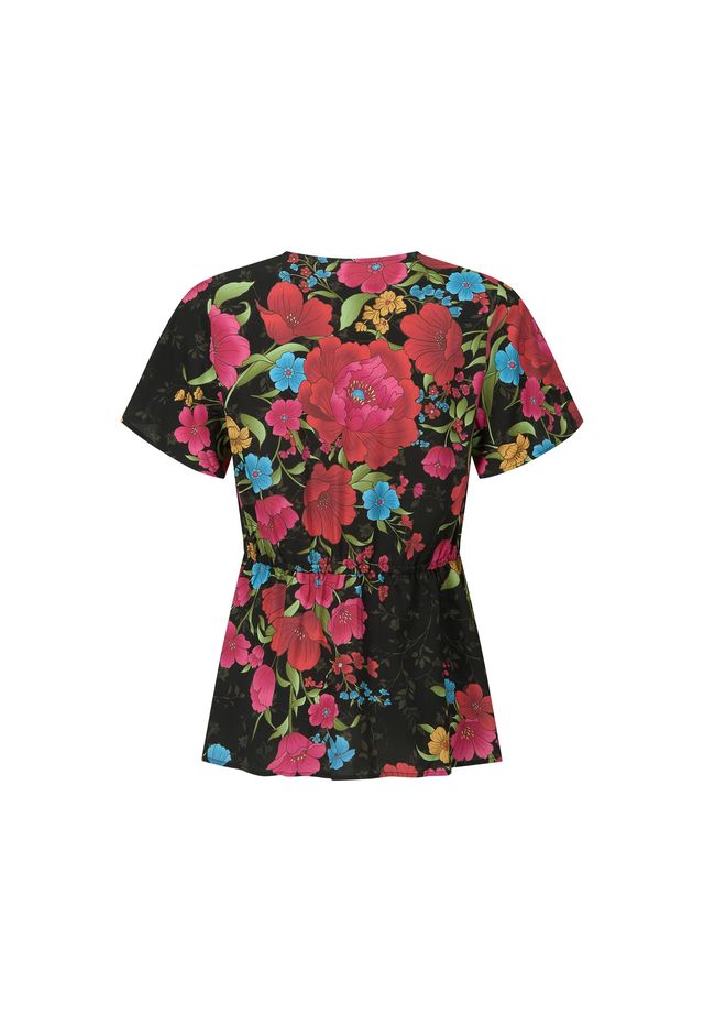 Elysian Collective Spell Isola Blouse Midnight Bloom Black