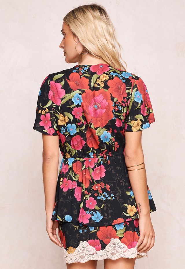 Elysian Collective Spell Isola Blouse Midnight Bloom Black