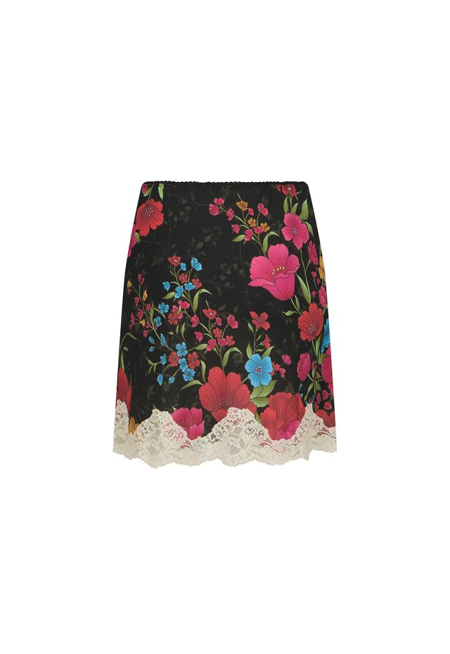 Elysian Collective Spell Isola Lace Mini Skirt Midnight Bloom