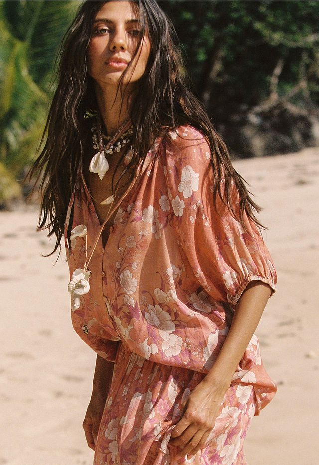 Elysian Collective Spell Isola Short Sleeve Blouse Sunfade