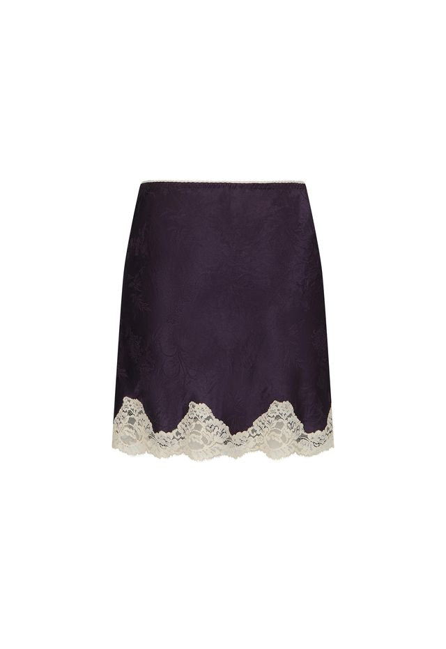 Elysian Collective Spell Lasiandra Lace Mini Skirt Deep Violet