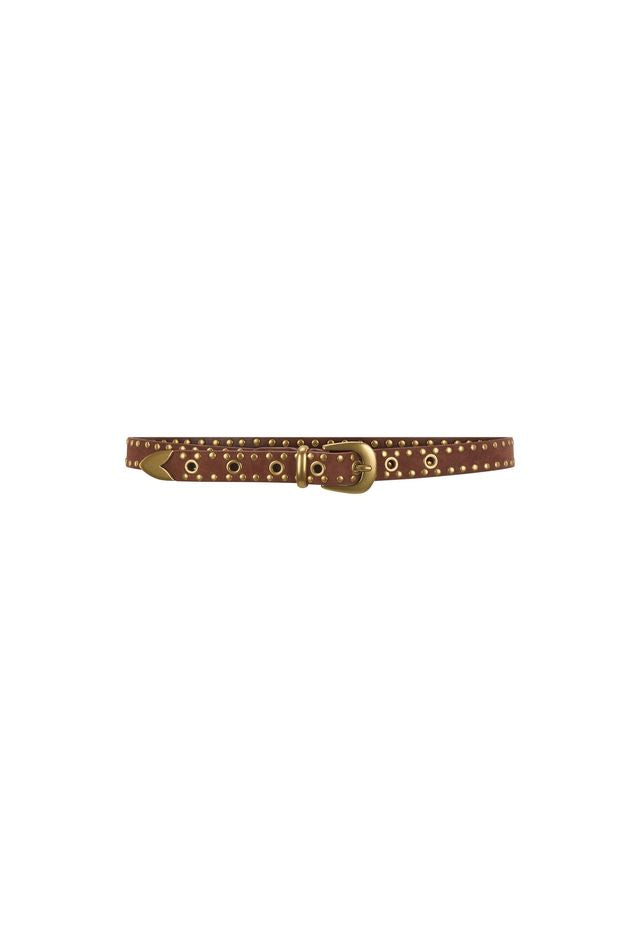 Elysian Collective Spell Tempest Studded Suede Belt Tan