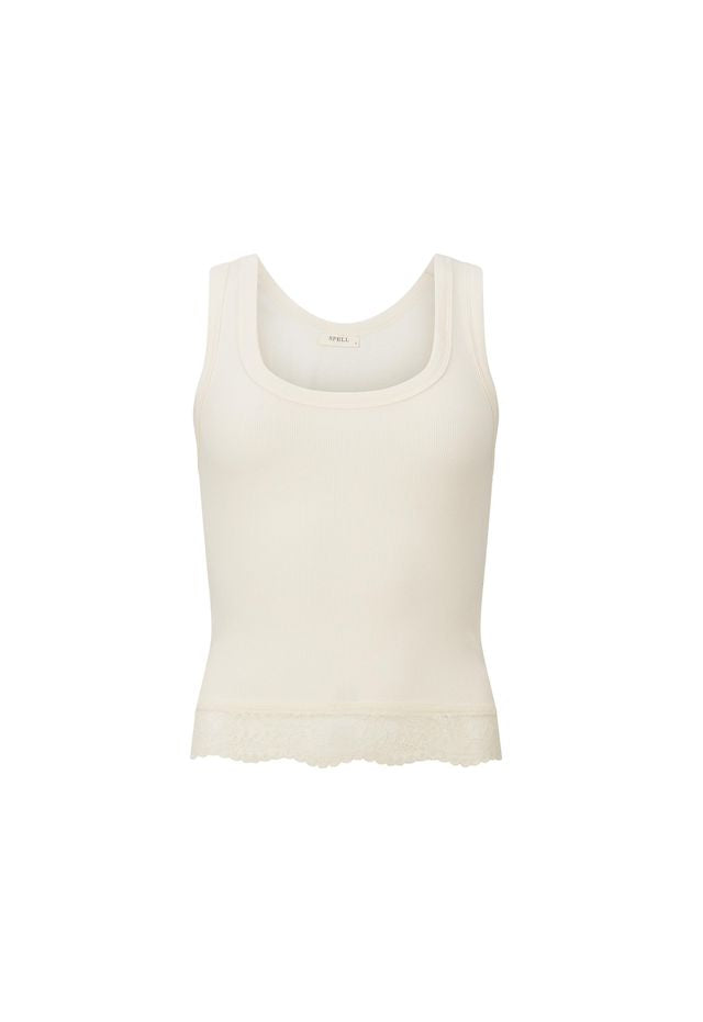 Elysian Collective Spell Zoe Singlet Top Vintage Cream