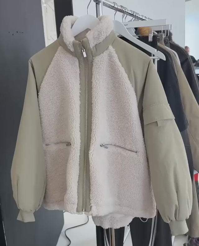 Elysian Collective Ena Pelly Alice Faux Fur Jacket Bone