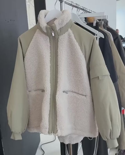 Elysian Collective Ena Pelly Alice Faux Fur Jacket Bone
