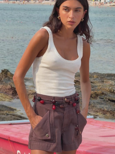 Elysian Collective Kivari Celene Denim Short Chocolate