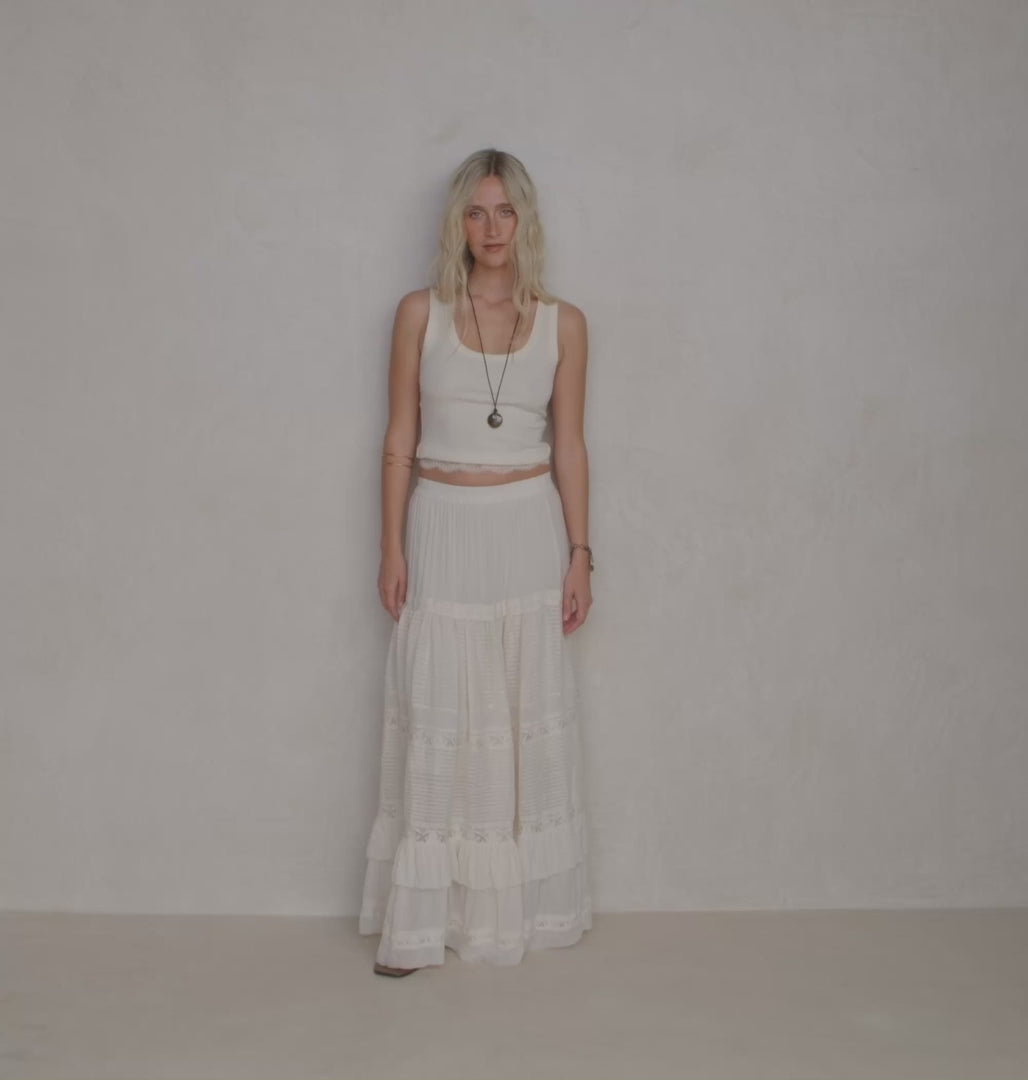 Elysian Collective Spell Zoe Singlet Top Vintage Cream