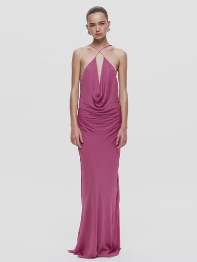 Elysian Collective Bec and Bridge Celia Keyhole Maxi Dress Orchid Pink