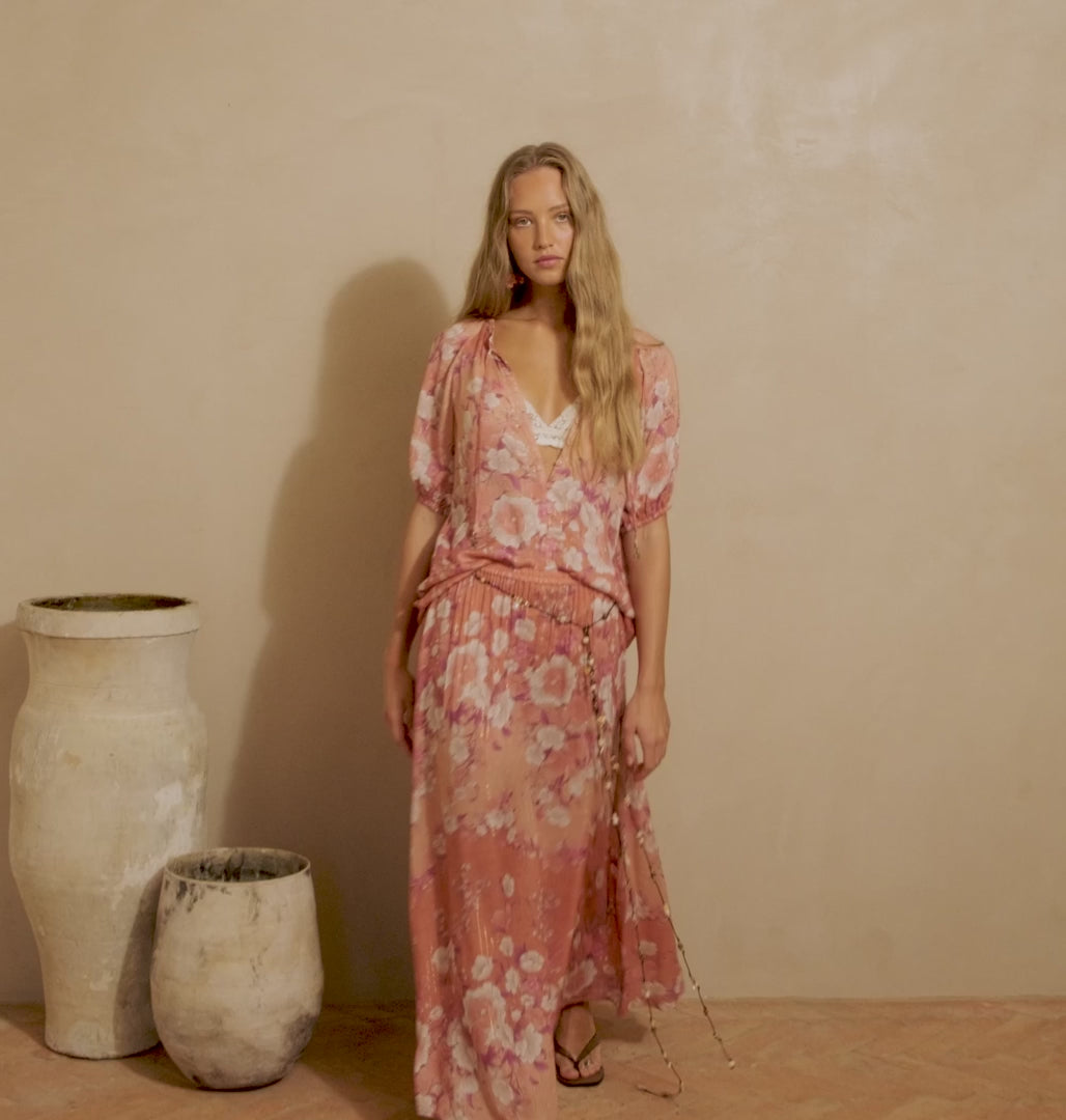 Elysian Collective Spell Isola Short Sleeve Blouse Sunfade