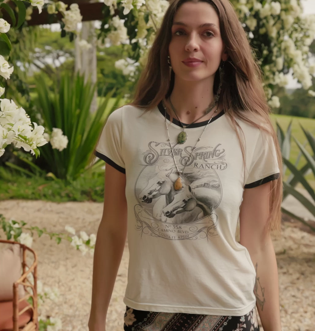 Elysian Collective Spell Silver Spring Tee Vintage Cream