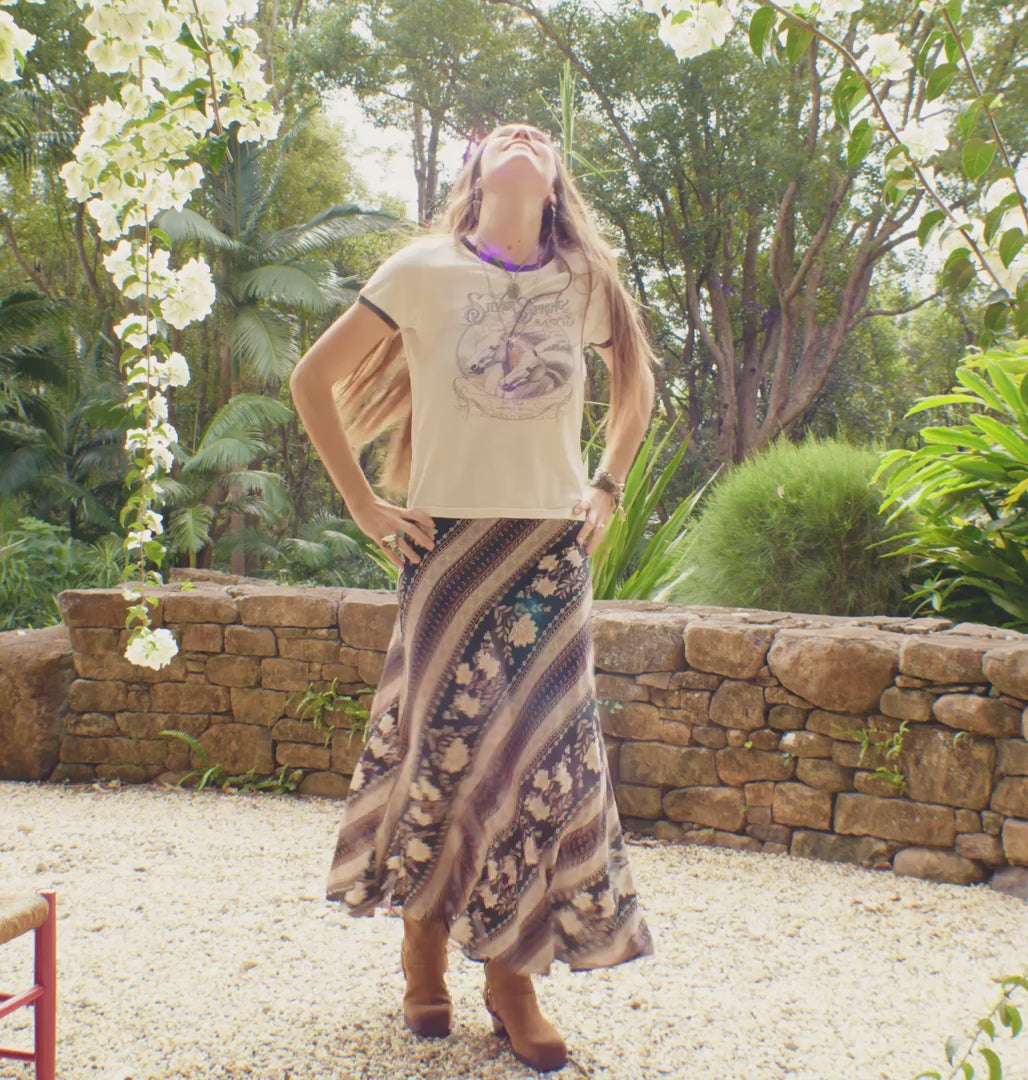 Elysian Collective Spell Petalwood Maxi Skirt Nightfall
