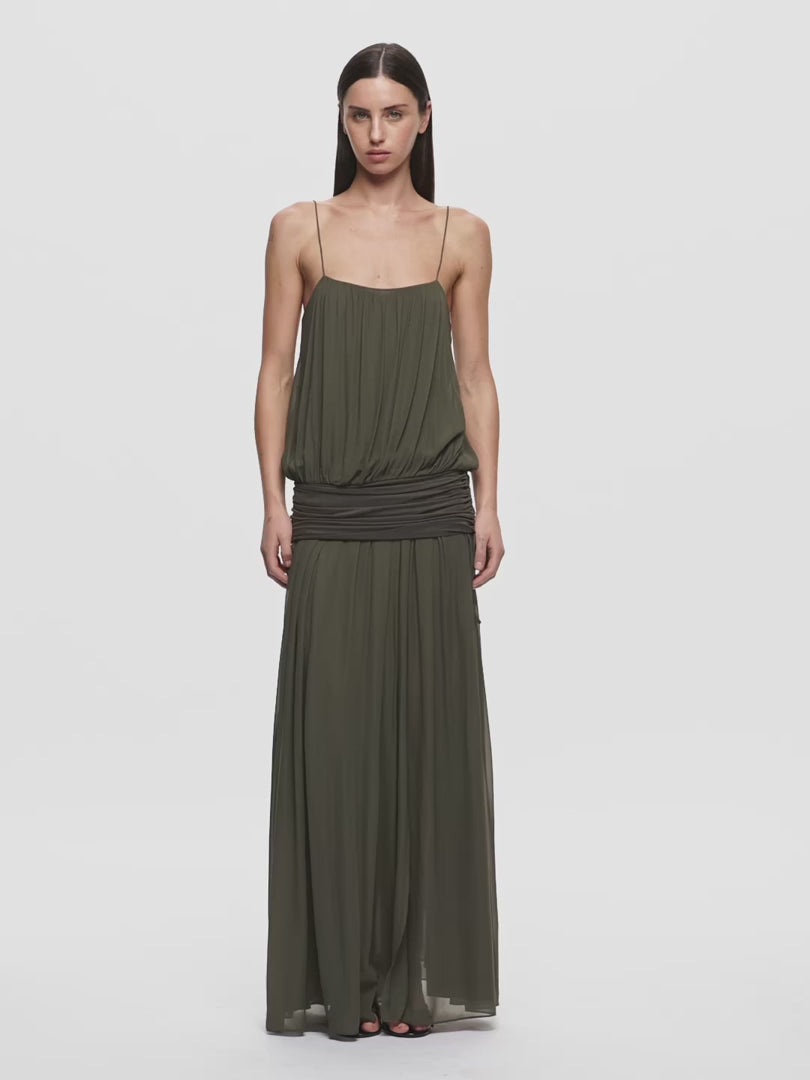 Elysian Collective Bec and Bridge Camille Blouson Dress Dark Twig