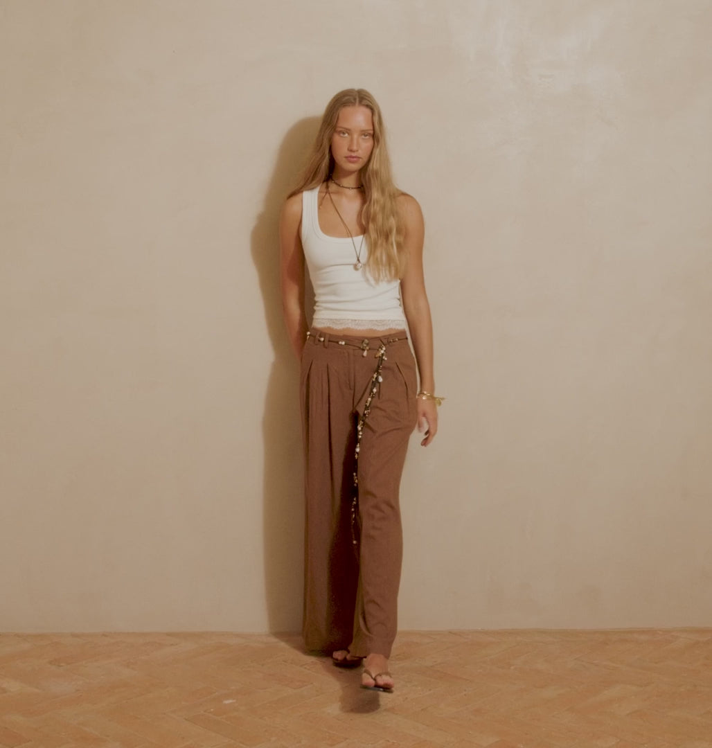 Elysian Collective Spell Zoe Singlet Top Vintage Cream