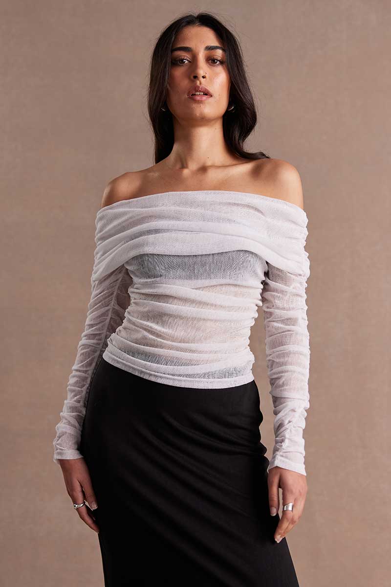 Elysian Collective Sovere Studio Rise Mesh Top Chalk