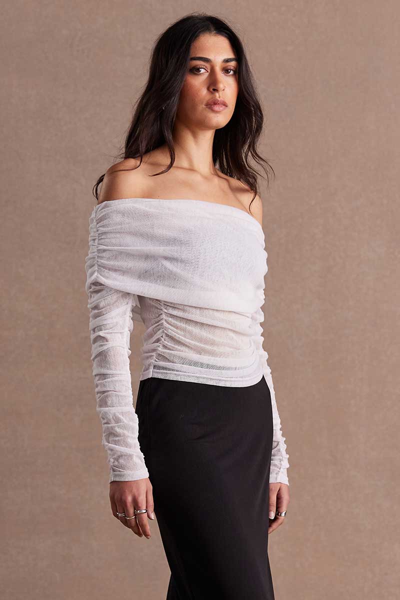 Elysian Collective Sovere Studio Rise Mesh Top Chalk