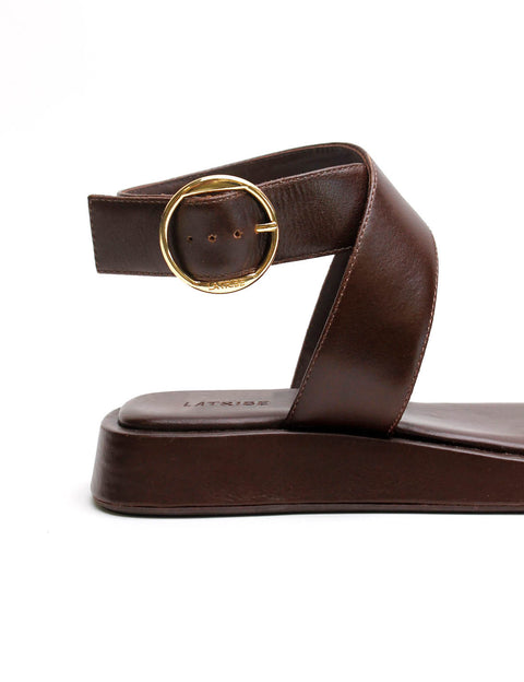 Elysian Collective La Tribe Ankle Wrap Sandal Chocolate