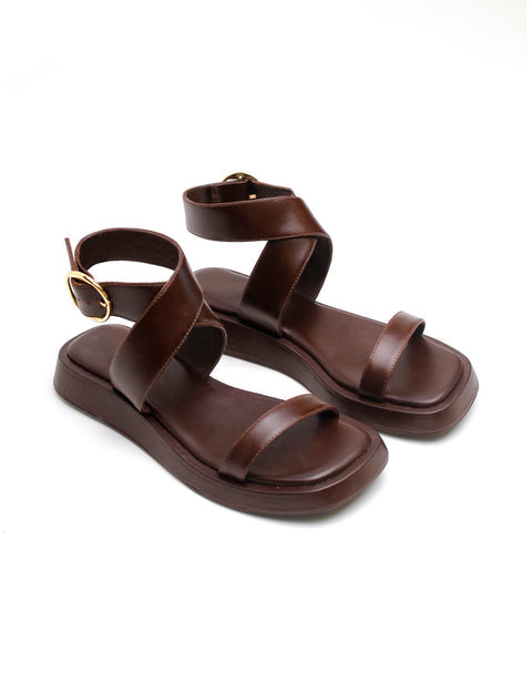 Elysian Collective La Tribe Ankle Wrap Sandal Chocolate