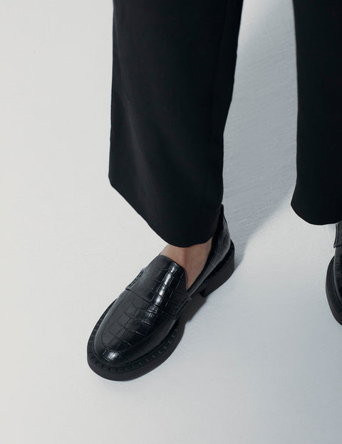 Elysian Collective La Tribe Fleur Loafer Black Croc