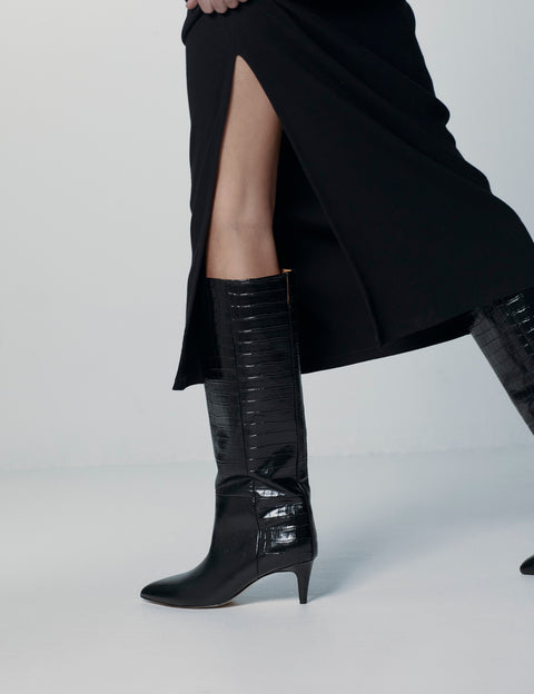 LA TRIBE - Sloane Boot (Black Croc)