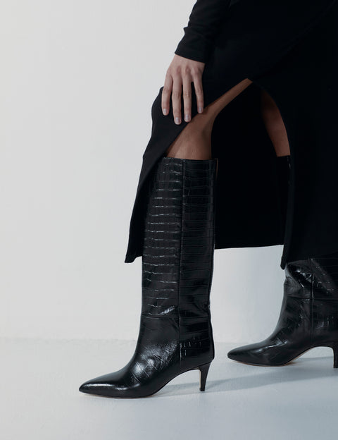 LA TRIBE - Sloane Boot (Black Croc)