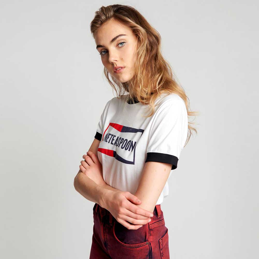 One Teaspoon - Organic Logo Ringer Tee (white)