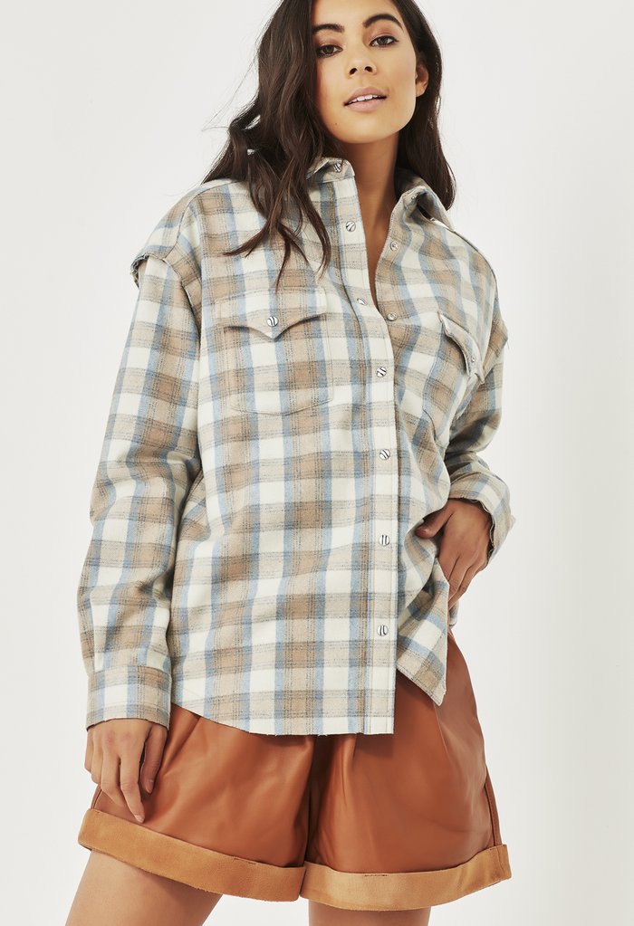 REMAIN - BILLIE FLANNEL SHIRT (SAND CHECK)