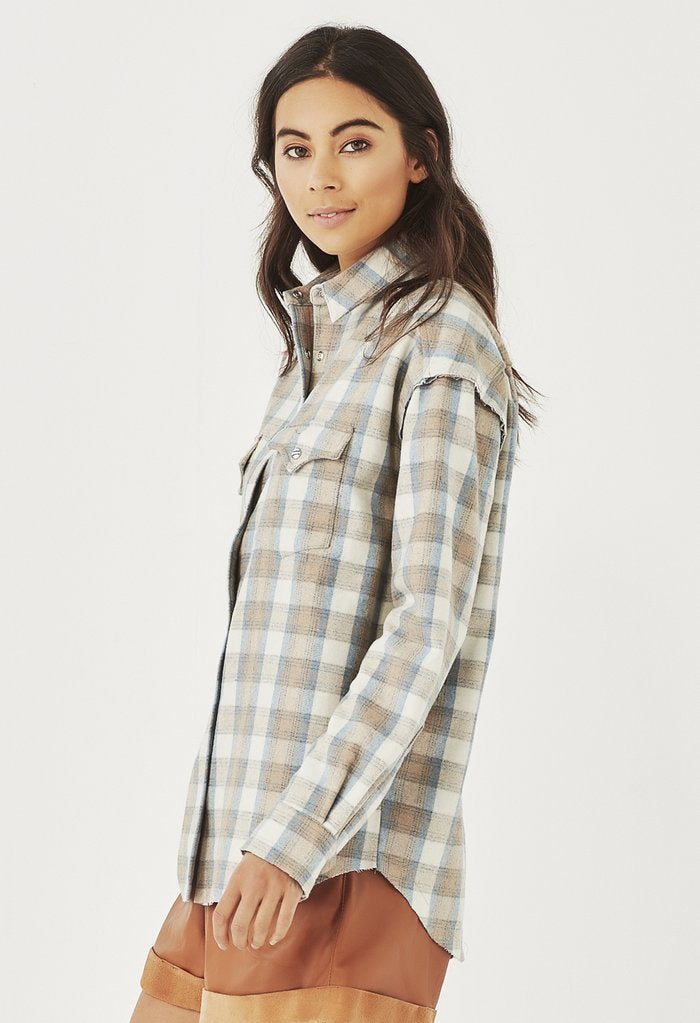 REMAIN - BILLIE FLANNEL SHIRT (SAND CHECK)